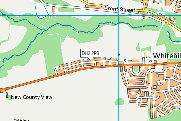 DH2 2PB map - OS VectorMap District (Ordnance Survey)
