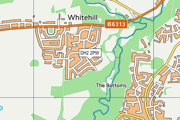DH2 2PW map - OS VectorMap District (Ordnance Survey)