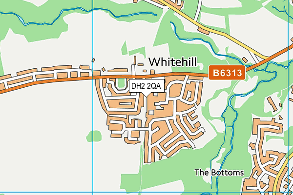 DH2 2QA map - OS VectorMap District (Ordnance Survey)