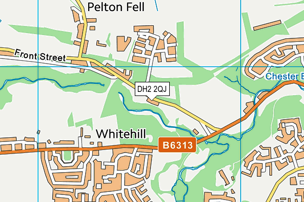 DH2 2QJ map - OS VectorMap District (Ordnance Survey)
