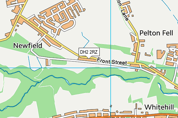 DH2 2RZ map - OS VectorMap District (Ordnance Survey)