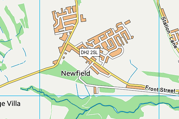 DH2 2SL map - OS VectorMap District (Ordnance Survey)