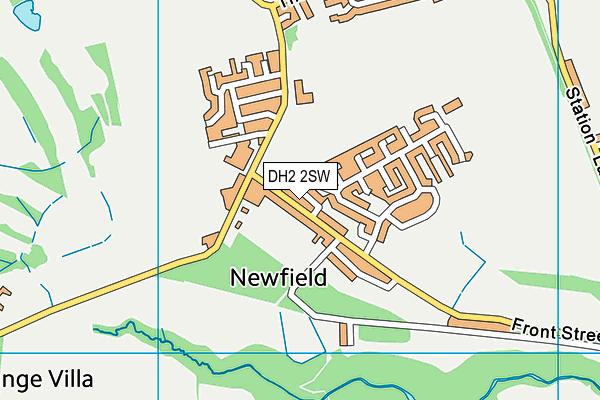 DH2 2SW map - OS VectorMap District (Ordnance Survey)