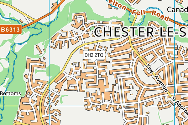 DH2 2TQ map - OS VectorMap District (Ordnance Survey)