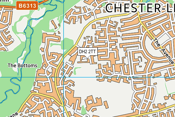 DH2 2TT map - OS VectorMap District (Ordnance Survey)