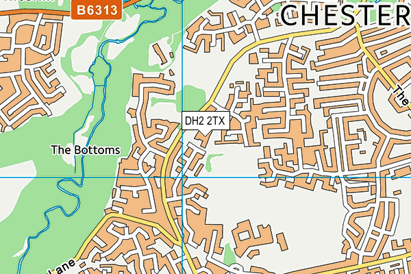 DH2 2TX map - OS VectorMap District (Ordnance Survey)