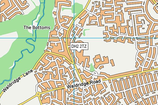 DH2 2TZ map - OS VectorMap District (Ordnance Survey)