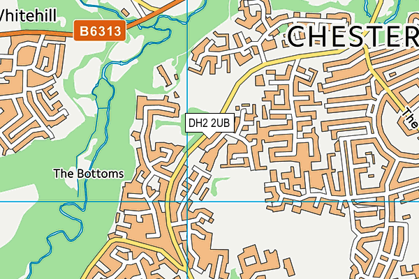 DH2 2UB map - OS VectorMap District (Ordnance Survey)