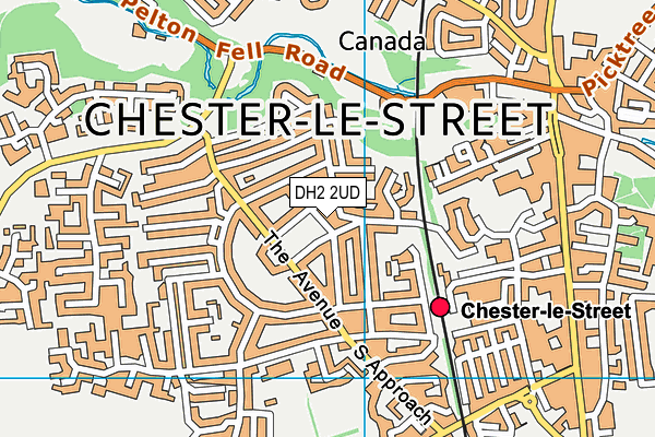 DH2 2UD map - OS VectorMap District (Ordnance Survey)