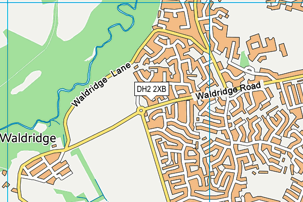 DH2 2XB map - OS VectorMap District (Ordnance Survey)