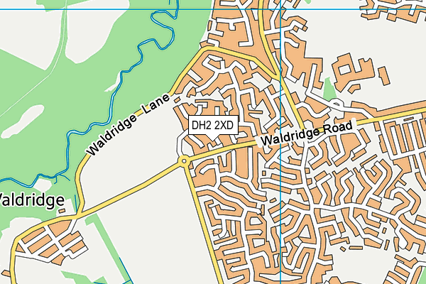 DH2 2XD map - OS VectorMap District (Ordnance Survey)