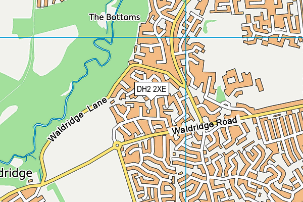 DH2 2XE map - OS VectorMap District (Ordnance Survey)