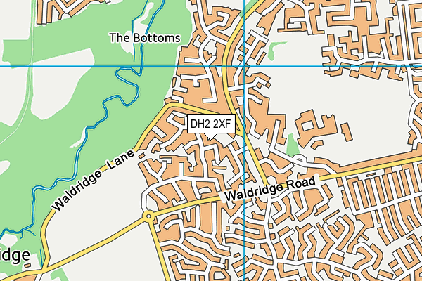 DH2 2XF map - OS VectorMap District (Ordnance Survey)