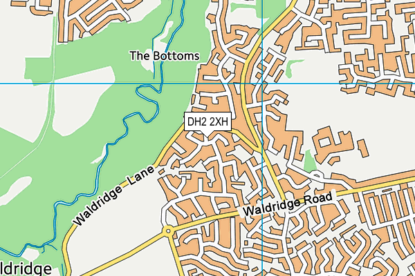 DH2 2XH map - OS VectorMap District (Ordnance Survey)