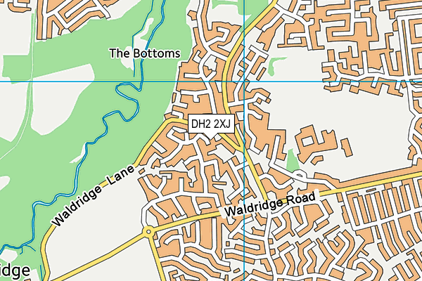 DH2 2XJ map - OS VectorMap District (Ordnance Survey)