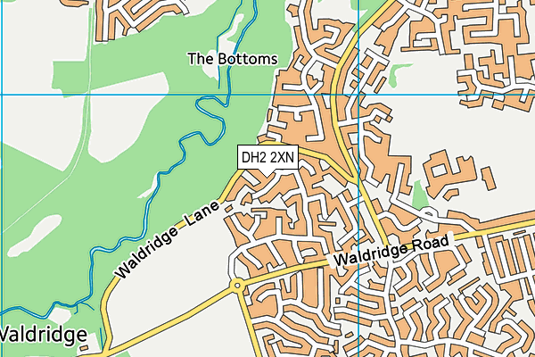 DH2 2XN map - OS VectorMap District (Ordnance Survey)