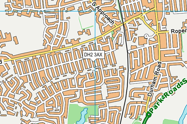 DH2 3AX map - OS VectorMap District (Ordnance Survey)
