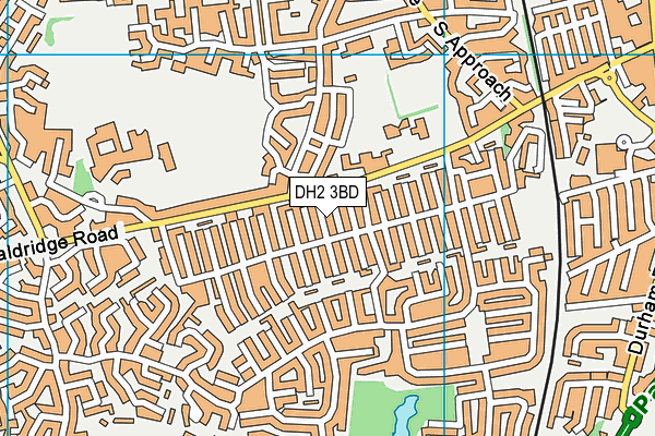 DH2 3BD map - OS VectorMap District (Ordnance Survey)