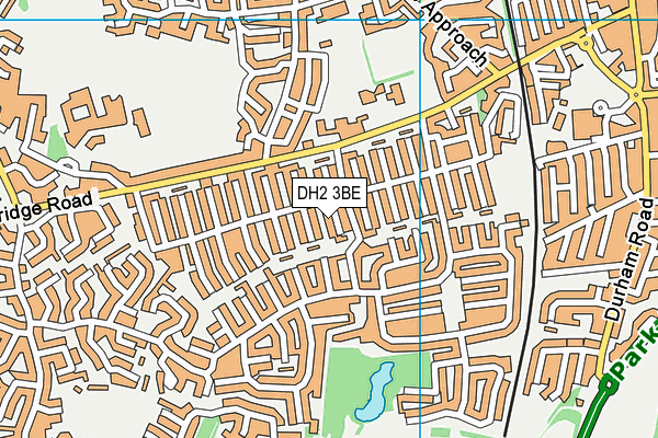 DH2 3BE map - OS VectorMap District (Ordnance Survey)
