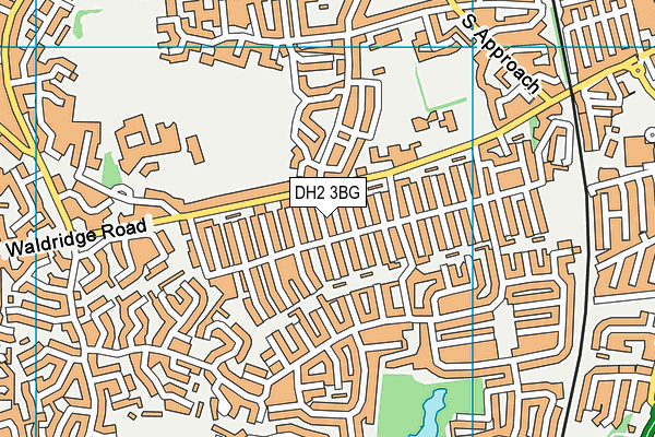DH2 3BG map - OS VectorMap District (Ordnance Survey)