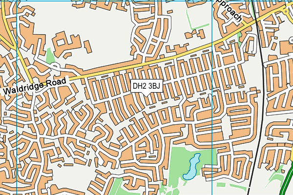 DH2 3BJ map - OS VectorMap District (Ordnance Survey)