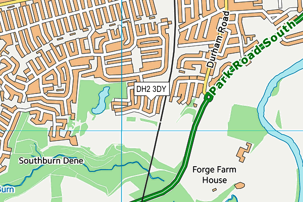DH2 3DY map - OS VectorMap District (Ordnance Survey)