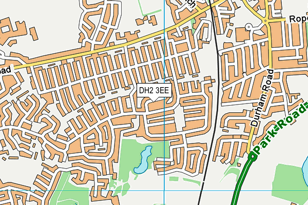 DH2 3EE map - OS VectorMap District (Ordnance Survey)