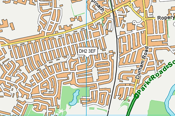 DH2 3EF map - OS VectorMap District (Ordnance Survey)