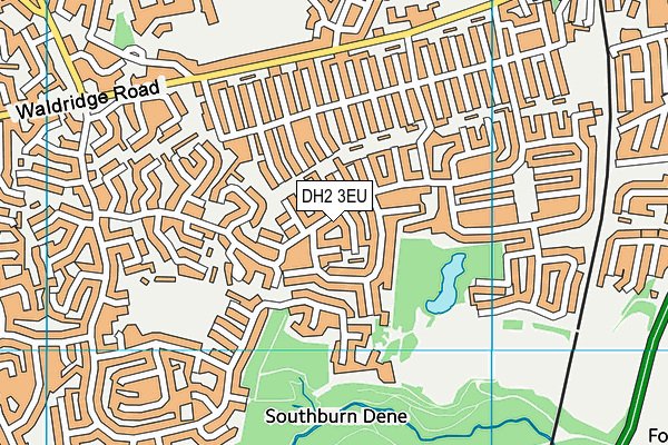 DH2 3EU map - OS VectorMap District (Ordnance Survey)