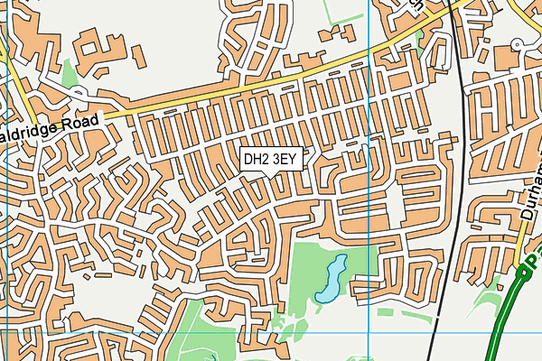 DH2 3EY map - OS VectorMap District (Ordnance Survey)