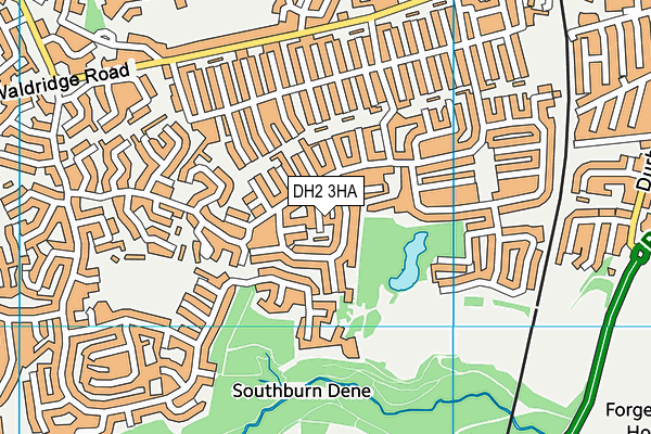 DH2 3HA map - OS VectorMap District (Ordnance Survey)