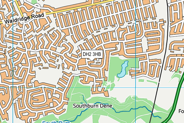 DH2 3HB map - OS VectorMap District (Ordnance Survey)
