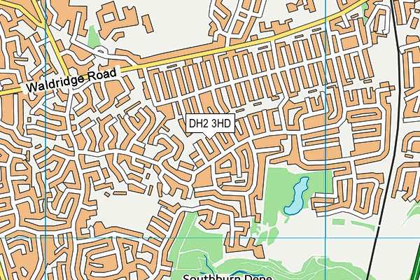 DH2 3HD map - OS VectorMap District (Ordnance Survey)