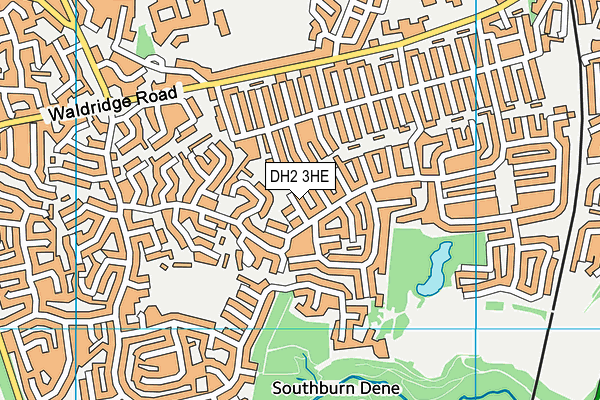 DH2 3HE map - OS VectorMap District (Ordnance Survey)