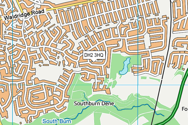 DH2 3HQ map - OS VectorMap District (Ordnance Survey)