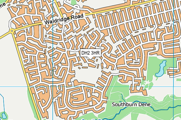 DH2 3HR map - OS VectorMap District (Ordnance Survey)