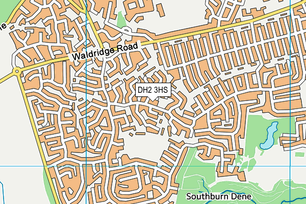 DH2 3HS map - OS VectorMap District (Ordnance Survey)