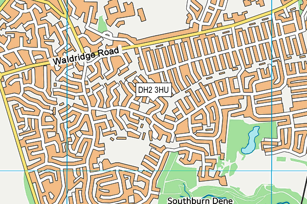 DH2 3HU map - OS VectorMap District (Ordnance Survey)