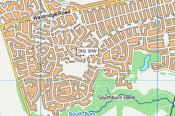 DH2 3HW map - OS VectorMap District (Ordnance Survey)
