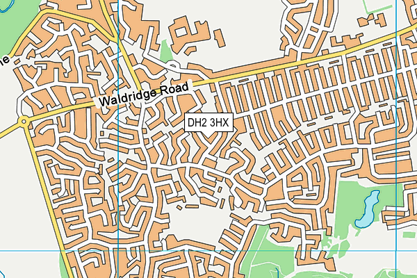 DH2 3HX map - OS VectorMap District (Ordnance Survey)