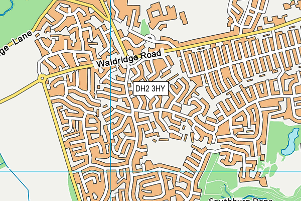 DH2 3HY map - OS VectorMap District (Ordnance Survey)