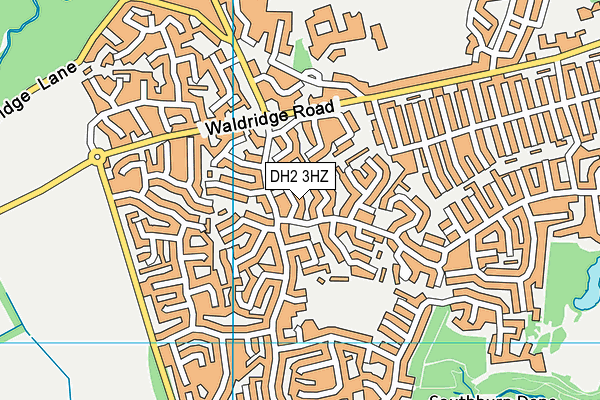 DH2 3HZ map - OS VectorMap District (Ordnance Survey)
