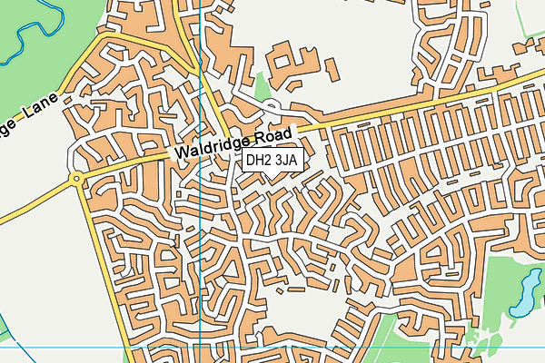 DH2 3JA map - OS VectorMap District (Ordnance Survey)