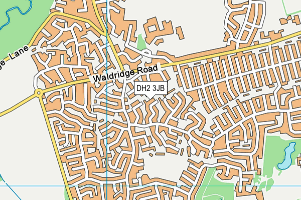 DH2 3JB map - OS VectorMap District (Ordnance Survey)