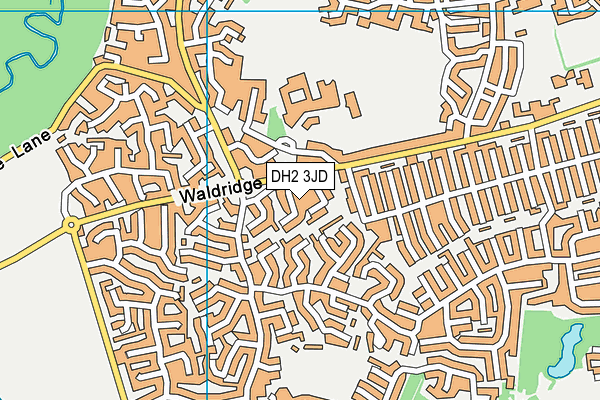 DH2 3JD map - OS VectorMap District (Ordnance Survey)