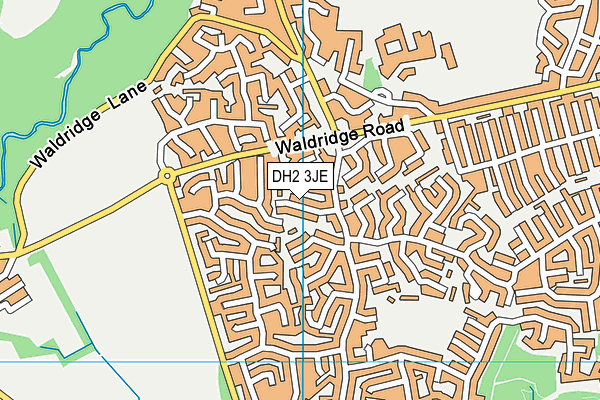 DH2 3JE map - OS VectorMap District (Ordnance Survey)