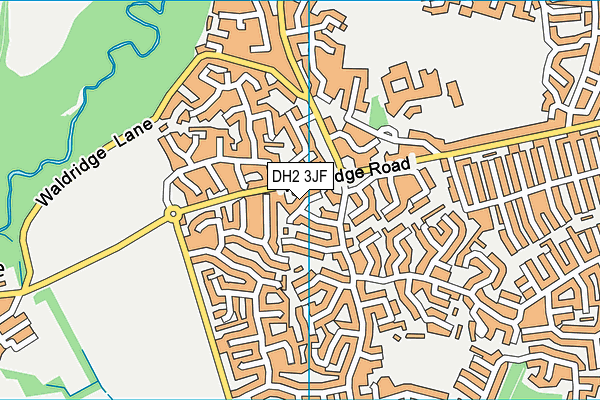 DH2 3JF map - OS VectorMap District (Ordnance Survey)