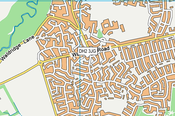 DH2 3JG map - OS VectorMap District (Ordnance Survey)