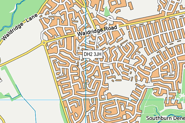 DH2 3JH map - OS VectorMap District (Ordnance Survey)