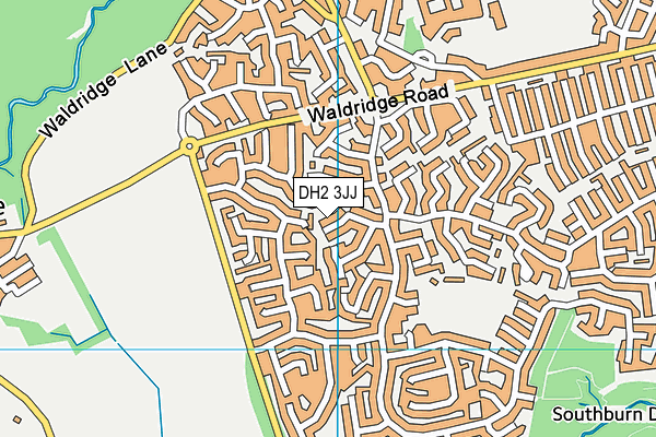 DH2 3JJ map - OS VectorMap District (Ordnance Survey)